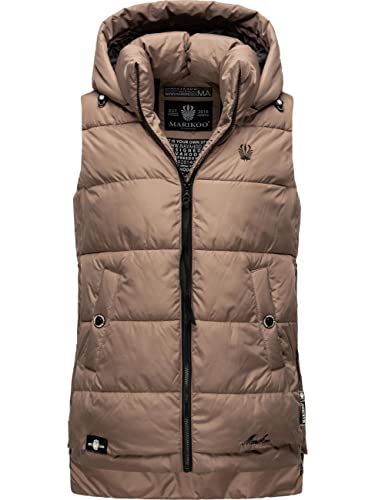 MARIKOO Damen warme Winter Steppwese mit Kapuze Zarinaa Taupe Gr. S von MARIKOO