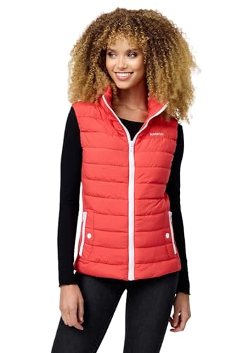 MARIKOO Damen Steppweste Übergang Stepp Weste gesteppt leicht B995 [B995-Reimii-Coral-Red-Gr.XXL] von MARIKOO