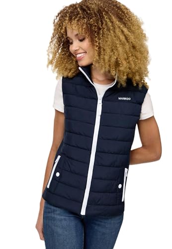 MARIKOO Damen Steppweste Übergang Stepp Weste gesteppt leicht B995 [B995-Reimii-Navy-Gr.XXL] von MARIKOO