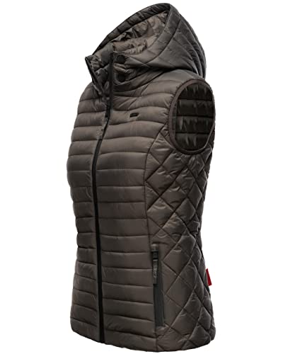 MARIKOO Damen Übergangsjacke leichte Steppweste mit Abnehmbarer Kapuze Hasenpfote Anthracite Gr. S MARIKOO Damen Übergangsjacke leichte Steppweste mit Abnehmbarer Kapuze Hasenpfote Anthracite Gr. S von MARIKOO