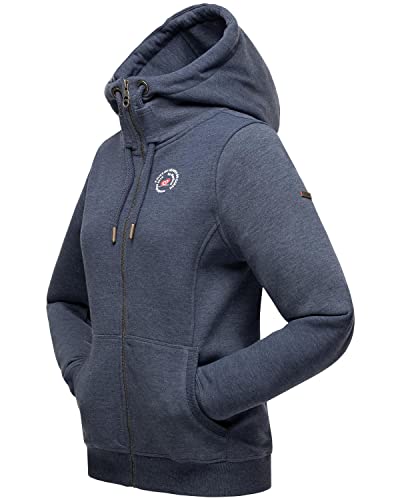 MARIKOO Damen Sweatjacke Kapuzenjacke Zip-Hoodie Setsunaa Dusty Blue Melange Gr. S von MARIKOO