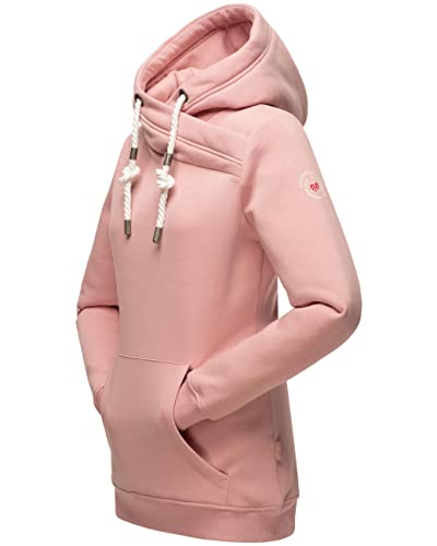 MARIKOO Damen Sweatshirt Kapuzen-Pullover Long Hoodie Izuyaa Powder Rose Gr. M von MARIKOO