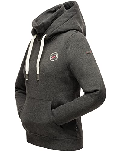 MARIKOO Damen Sweatshirt Kapuzenpullover Hoodie Chihiroo Dark Grey Melange Gr. L von MARIKOO