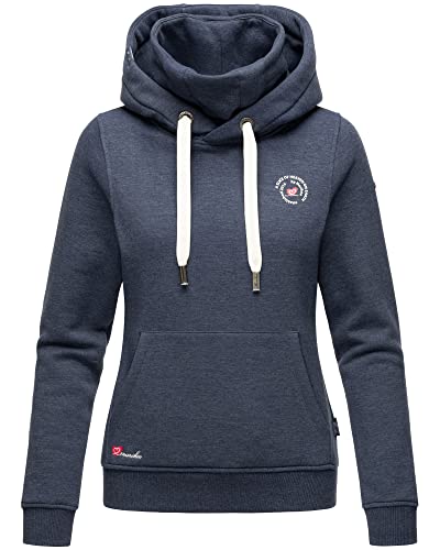 MARIKOO Damen Sweatshirt Kapuzenpullover Kapuze Hoodie Warm Sweater Chihiroo Dusty Blau Melange 36 - S von MARIKOO