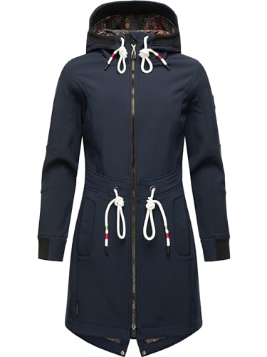 MARIKOO Damen Übergangsjacke Softshellmantel wasserdicht atmungsaktiv mit Kapuze Mount Furnica Navy Gr. L MARIKOO Damen Übergangsjacke Softshellmantel wasserdicht atmungsaktiv mit Kapuze Mount Furnica Navy Gr. L von MARIKOO