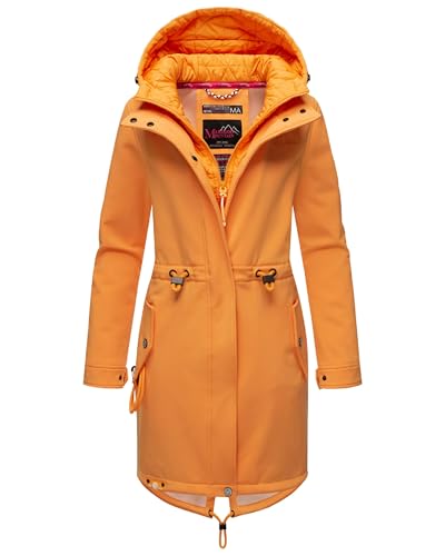 MARIKOO Damen Übergangsjacke Softshellmantel wasserdicht atmungsaktiv mit Kapuze Mount Presanella Apricot Sorbet Gr. M von MARIKOO