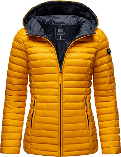 MARIKOO Damen leichte Übergangsjacke Steppjacke mit Kapuze Asraa Yellow Gr. XS von MARIKOO