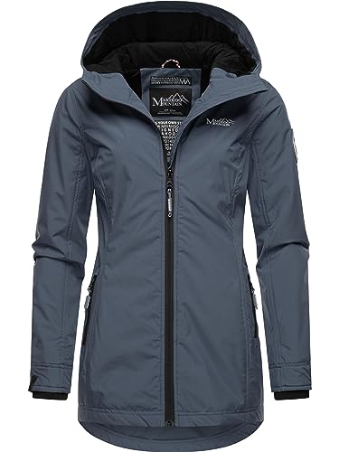 MARIKOO Damen Übergangsjacke leichte Jacke mit Kapuze Honigbeere Dusty Blue Gr. XS von MARIKOO