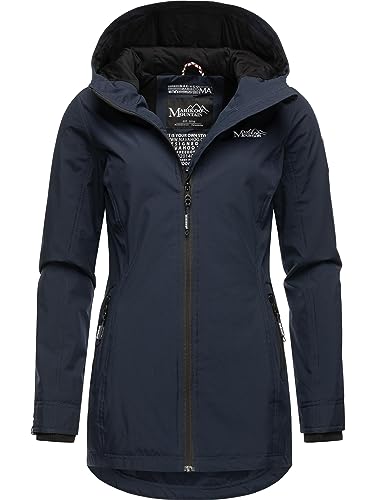 MARIKOO Damen Übergangsjacke leichte Jacke mit Kapuze Honigbeere Navy Gr. S von MARIKOO