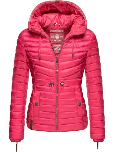 MARIKOO Damen Übergangsjacke leichte Stepp-Jacke mit Kapuze Aniyaa Pink Gr. XS von MARIKOO
