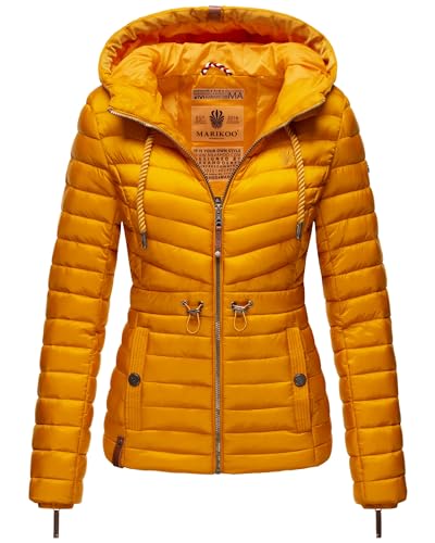 MARIKOO Damen Übergangsjacke leichte Stepp-Jacke mit Kapuze Aniyaa Yellow Gr. XS von MARIKOO