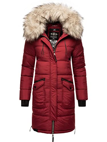 MARIKOO Damen Warmer Winter Steppmantel Chaskaa Blood Red Gr. L von MARIKOO