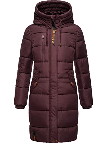 MARIKOO Damen Wintermantel Warmer Steppmantel lang mit Brusttasche und Verstellbarer Kapuze Yuikoo Wine Gr. M MARIKOO Damen Wintermantel Warmer Steppmantel lang mit Brusttasche und Verstellbarer Kapuze Yuikoo Wine Gr. M von MARIKOO