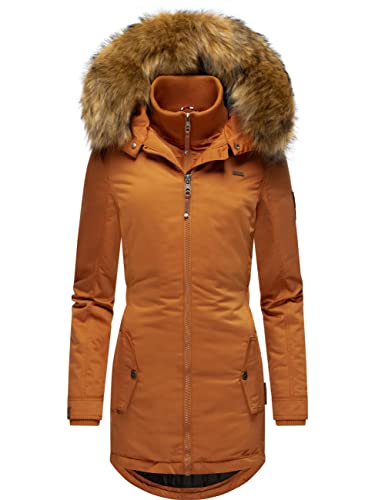 MARIKOO Damen Warmer Winterparka mit Kapuze Sanakoo Rusty Cinnamon Gr. XL von MARIKOO
