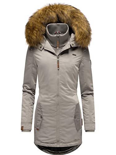 MARIKOO Damen Warmer Winterparka mit Kapuze Sanakoo Zinc Grey Gr. XXL von MARIKOO