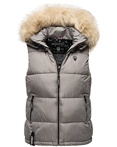 MARIKOO Damen Weste Damenjacke Windbreaker Steppweste Outdoor Eisflöckchen Grau 36 - S MARIKOO Damen Weste Damenjacke Windbreaker Steppweste Outdoor Eisflöckchen Grau 36 - S von MARIKOO