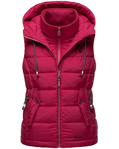 MARIKOO Damen Weste Steppweste gesteppt Frühjahr Übergangsweste B866 [B866-Tais-Fuchsia-Gr.M] von MARIKOO