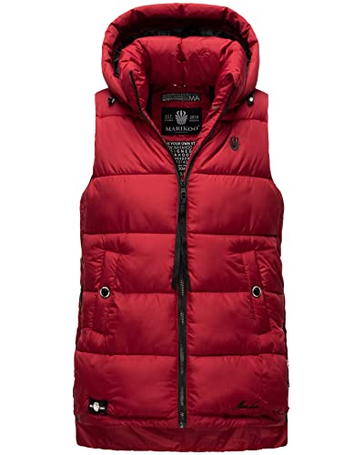 MARIKOO Damen Weste Steppweste gesteppt Frühjahr Übergangsweste B898 [B898-Zarin-Blood-Red-Gr.XL] von MARIKOO