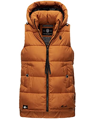 MARIKOO Damen Weste Steppweste gesteppt Frühjahr Übergangsweste B898 [B898-Zarin-Cinnamon-Gr.L] von MARIKOO
