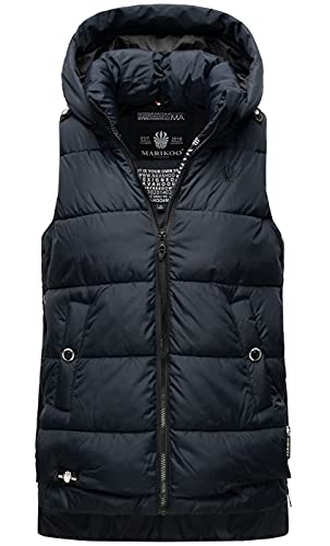 MARIKOO Damen Weste Steppweste gesteppt Frühjahr Übergangsweste B898 [B898-Zarin-Navy-Gr.L] von MARIKOO