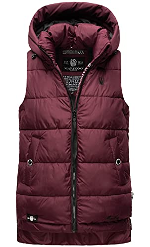 MARIKOO Damen Weste Steppweste gesteppt Frühjahr Übergangsweste B898 [B898-Zarin-Weinrot-Gr.XL] von MARIKOO