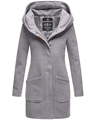 MARIKOO Damen Winter Jacke Mantel Business Trenchcoat Wintermantel Parka XS-XXL MAIKOO (L, Hell Grau) von MARIKOO