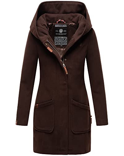 MARIKOO Damen Winter Jacke Mantel Business Trenchcoat Wintermantel Parka XS-XXL MAIKOO (S, Schoko) von MARIKOO