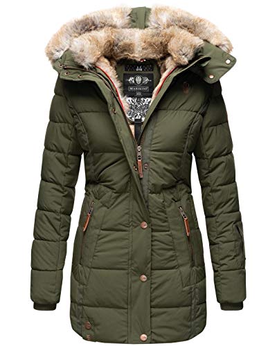 MARIKOO Damen Winter Jacke Mantel Parka warm gefütterte Winterjacke B817 [B817-Lieblings-Olive-Gr.M] von MARIKOO