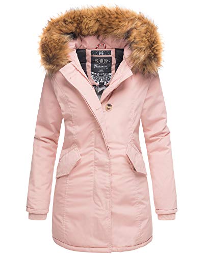 MARIKOO Damen Winter Jacke Stepp Parka Mantel Winterjacke warm gefüttert Kunstpelz KARMAA PRINCESS XS-XXL (XS, Rosa) von MARIKOO