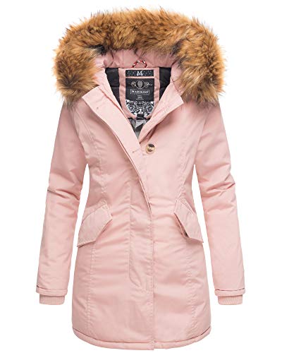 MARIKOO Damen Winter Jacke Stepp Parka Mantel Winterjacke warm gefüttert Kunstpelz KARMAA XS-XXL (XS, ROSA-2) von MARIKOO