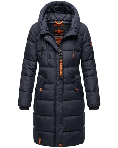 MARIKOO Damen Winter Jacke Stepp Parka Mantel Winterjacke warm gefüttert Yuikoo XS-XXL (DE/NL/SE/PL, Alphanumerisch, S, Regular, Regular, Navy) von MARIKOO
