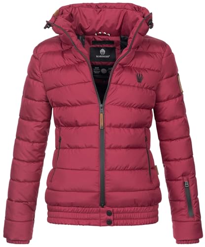 MARIKOO Damen Winter Jacke Stepp Winterjacke Stehkragen gefüttert warm B667 [B667-Poiso-Bordeaux-Gr.S] von MARIKOO