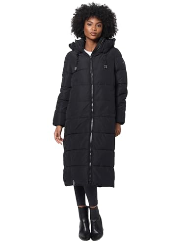 MARIKOO Damen Winterjacke Steppmantel lang gesteppter Mantel Winter Parka Jacke warm B985 [B985-Nadeshik-Schwarz-Gr.L] von MARIKOO