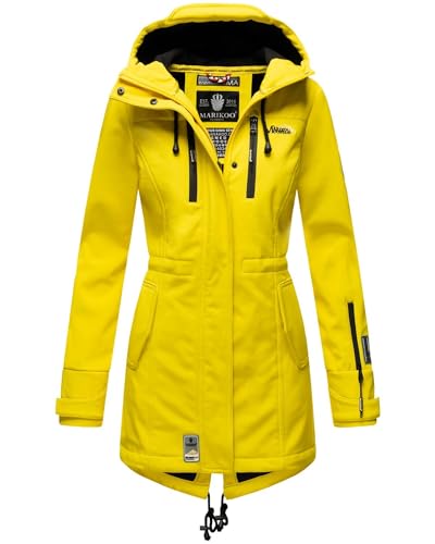 MARIKOO Damen Winter Jacke Winterjacke Mantel Outdoor wasserabweisend Softshell B614 [B614-Zimt-Gelb-Gr.XS] von MARIKOO