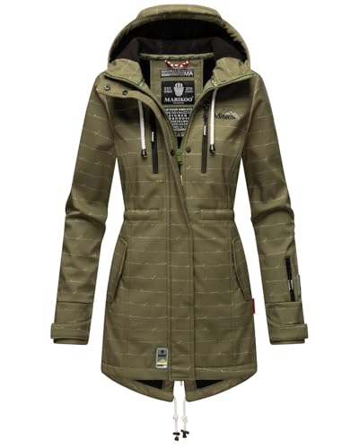 MARIKOO Damen Winter Jacke Winterjacke Mantel Outdoor wasserabweisend Softshell B614 [B614-Zimt-Olive-wL-Gr.3XL] von MARIKOO