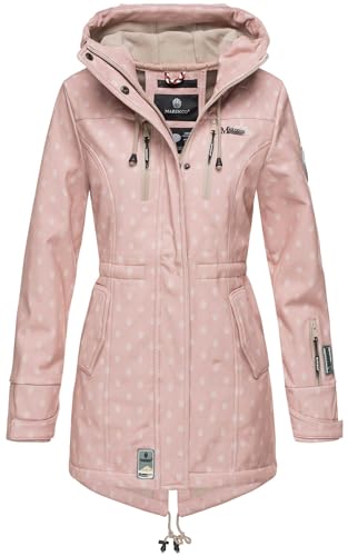 MARIKOO Damen Winter Jacke Winterjacke Mantel Outdoor wasserabweisend Softshell B614 [B614-Zimt-Rosa-Mus-Gr.S] von MARIKOO