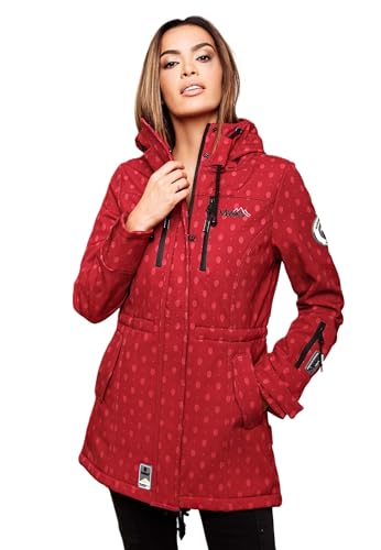 MARIKOO Damen Winter Jacke Winterjacke Mantel Outdoor wasserabweisend Softshell B614 [B614-Zimt-Rot-Mus-Gr.3XL] von MARIKOO