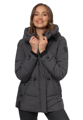 MARIKOO Damen Winter Jacke gesteppte Winterjacke Stepp warm B947 [B947-Akum-Anthrazit-Gr.XXL] von MARIKOO