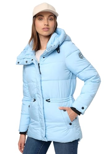 MARIKOO Damen Winter Jacke gesteppte Winterjacke Stepp warm B947 [B947-Akum-Baby-Blue-Gr.L] von MARIKOO