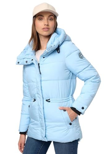 MARIKOO Damen Winter Jacke gesteppte Winterjacke Stepp warm B947 [B947-Akum-Baby-Blue-Gr.M] von MARIKOO