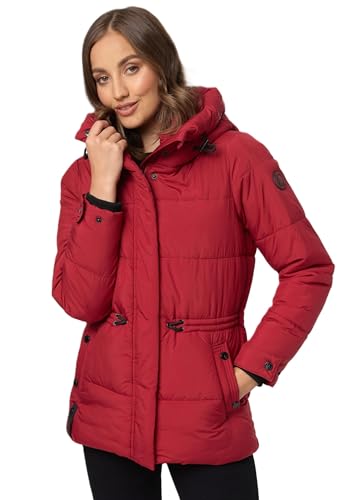 MARIKOO Damen Winter Jacke gesteppte Winterjacke Stepp warm B947 [B947-Akum-Dark-Red-Gr.L] von MARIKOO