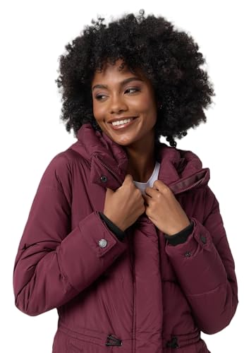 MARIKOO Damen Winter Jacke gesteppte Winterjacke Stepp warm B947 [B947-Akum-Wine-Gr.M] von MARIKOO