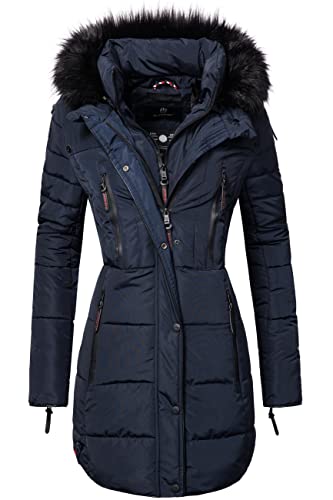 MARIKOO Damen Winter Mantel Steppmantel Moonshine Blau Gr. XXL von MARIKOO