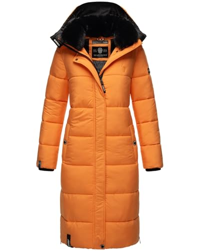 MARIKOO Damen Winter Steppjacke Lang B936 [B936-Relizi-Apricot-Sorbet-Gr.L] von MARIKOO