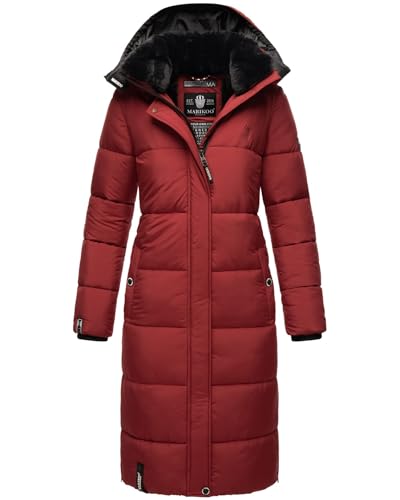 MARIKOO Damen Winter Steppjacke Lang B936 [B936-Relizi-Dark-Red-Gr.L] von MARIKOO