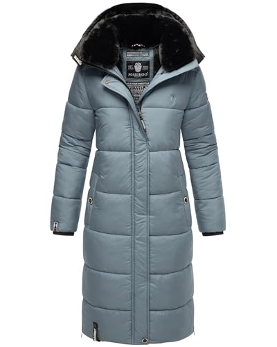 MARIKOO Damen Winter Steppjacke Lang B936 [B936-Relizi-Dusty-Blue-Gr.S] von MARIKOO