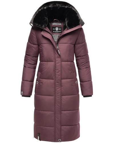MARIKOO Damen Winter Steppjacke Lang B936 [B936-Relizi-Dusty-Plum-Gr.M] von MARIKOO