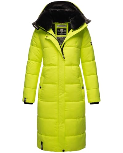 MARIKOO Damen Winter Steppjacke Lang B936 [B936-Relizi-Neon-Green-Gr.S] von MARIKOO