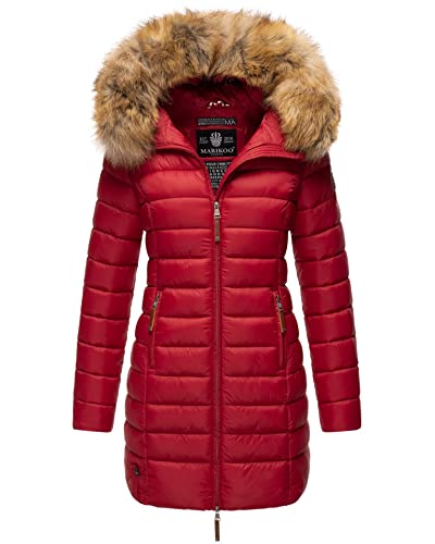 MARIKOO Damen Winter Übergangs Jacke Winterjacke Stepp Mantel gesteppt B647 [B647-Rosen-Blood-Red-Gr.M] von MARIKOO