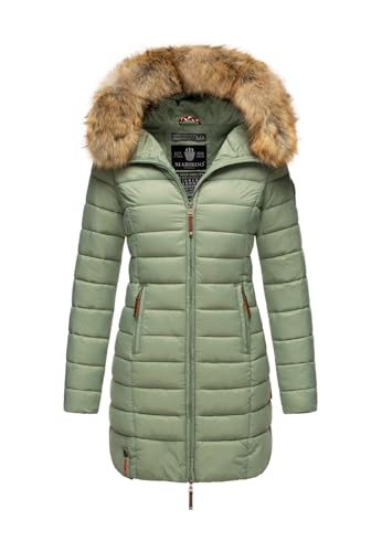 MARIKOO Damen Winter Übergangs Jacke Winterjacke Stepp Mantel gesteppt B647 [B647-Rosen-Smokey-Mint-Gr.XXL] von MARIKOO